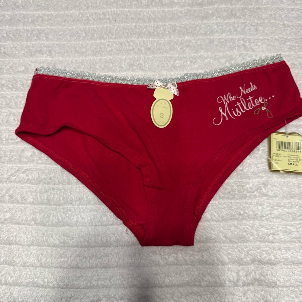 La SENZA Red Panties with Silver Trim